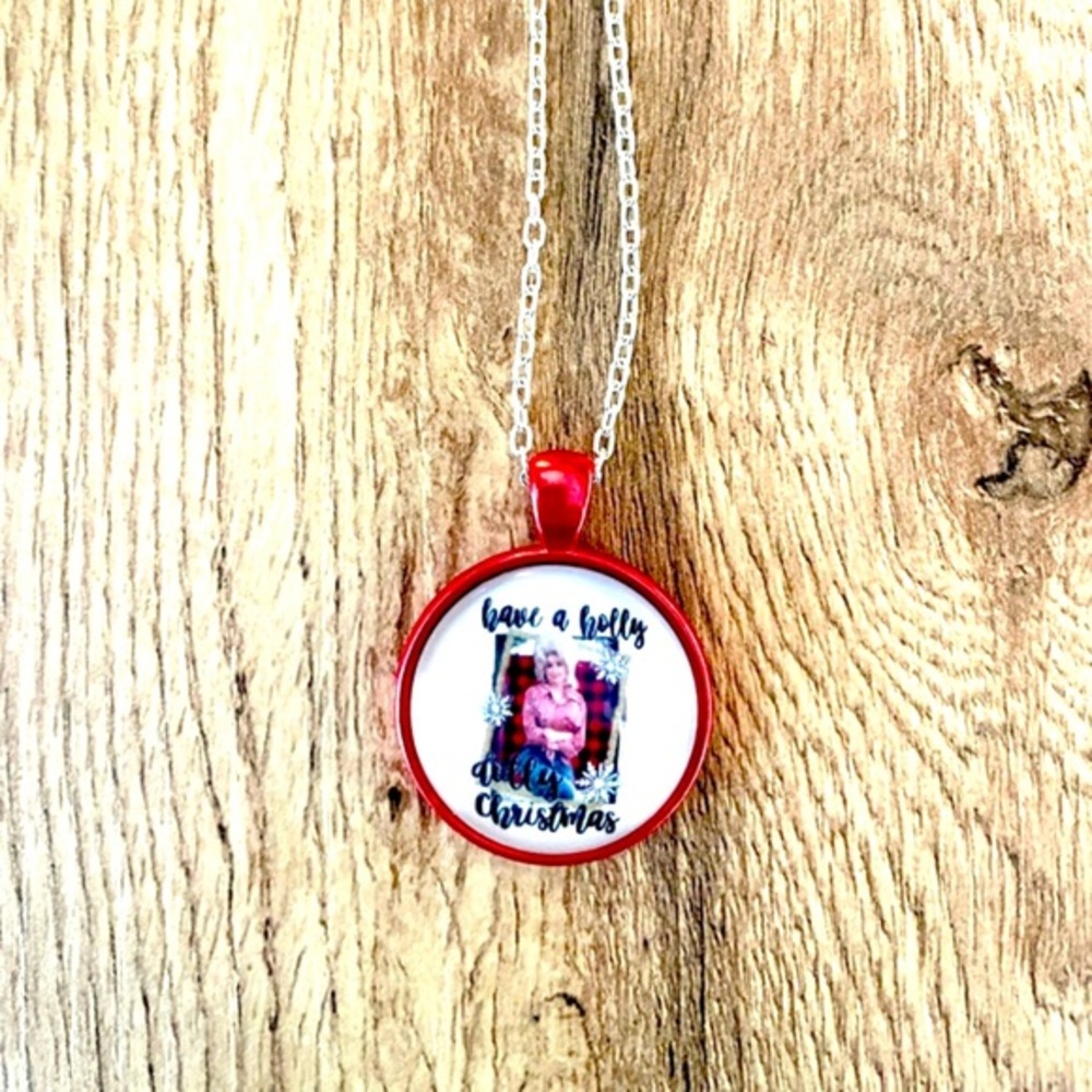 Dolly Parton Christmas Necklace, Gift Ideas, Jolly Christmas, NWT, Handmade